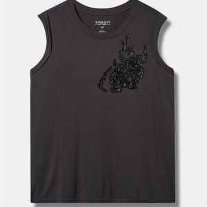 NWT Torrid Rose Flames Classic Fit Super Soft Crew Neck Muscle Tank 